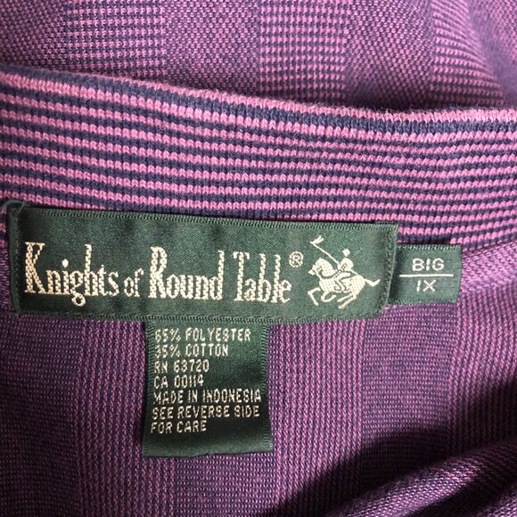 Knights Of Round Table Mens Purple Polo Shirt Size Big 1X Classic Casual Wear - Picture 3 of 7